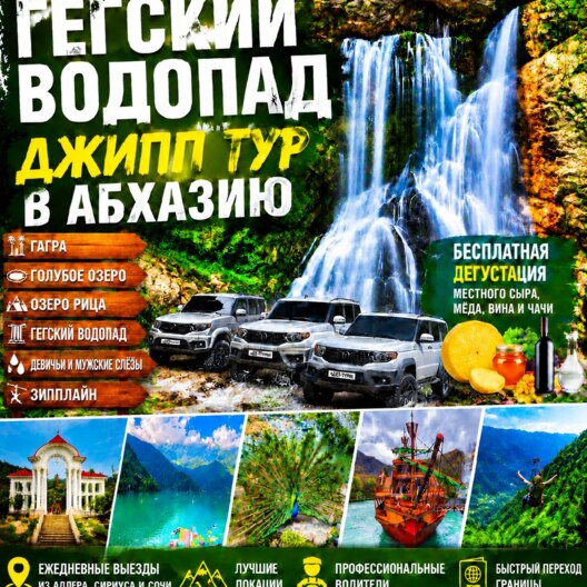 Гегский водопад из Адлера| озеро Рица | Джипп тур